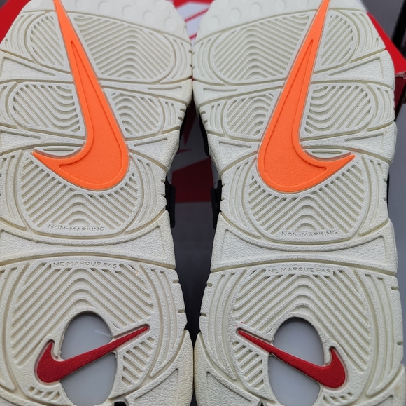 Nike Youth Air More Uptempo Hoops (GS) Shoes White Black Orange DX3360-001 NEW - Picture 6 of 6
